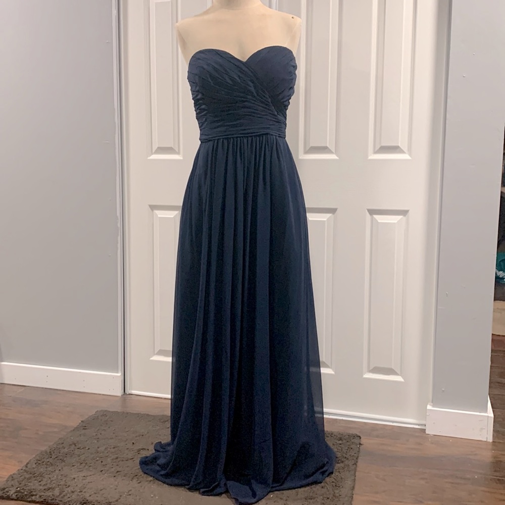 True size 4 navy - floor length dress